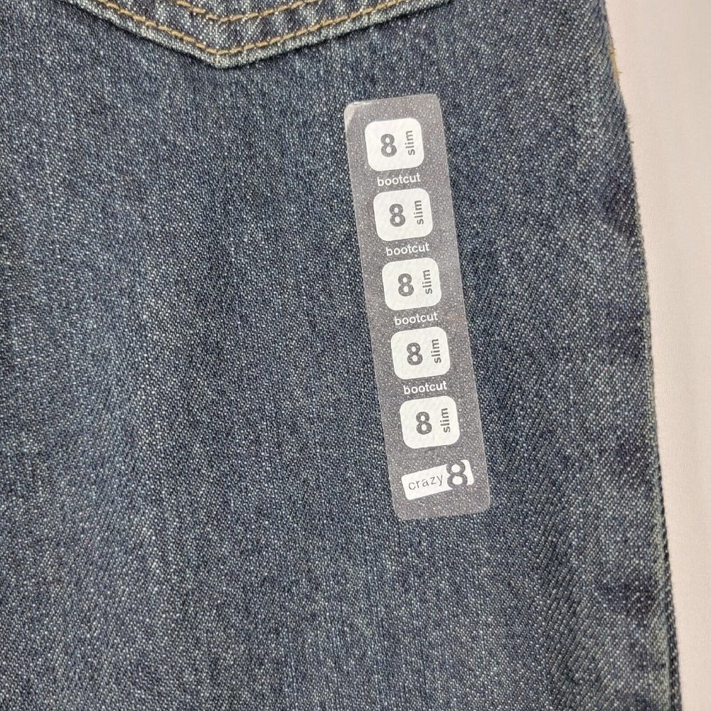 Crazy 8 Boys Jeans Size 8 Slim Bootcut Blue Denim Dark Wash 5 Pocket Design - Picture 9 of 16